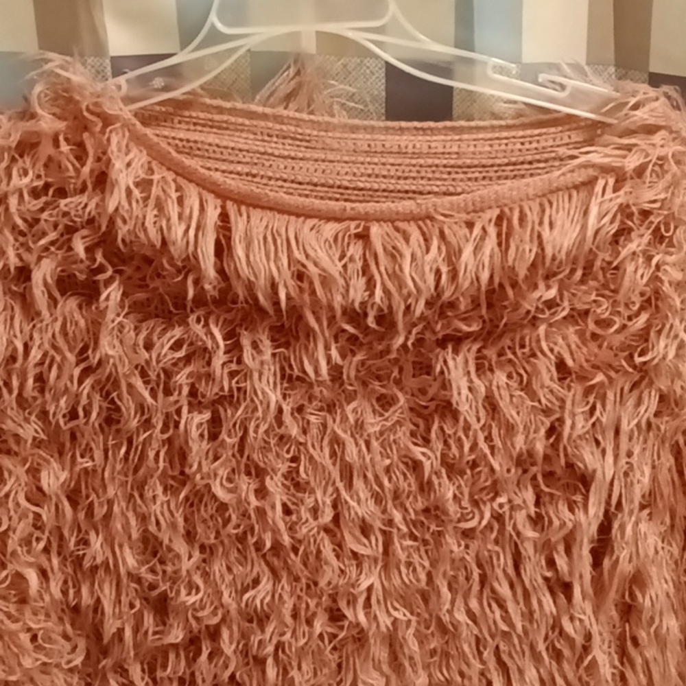 No Brand mauve colored shaggy cape shrug poncho One Size